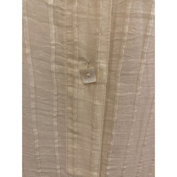 Units Women Natural Textured Striped Button Up Shirt Plus Size 2X - Picture 5 of 7